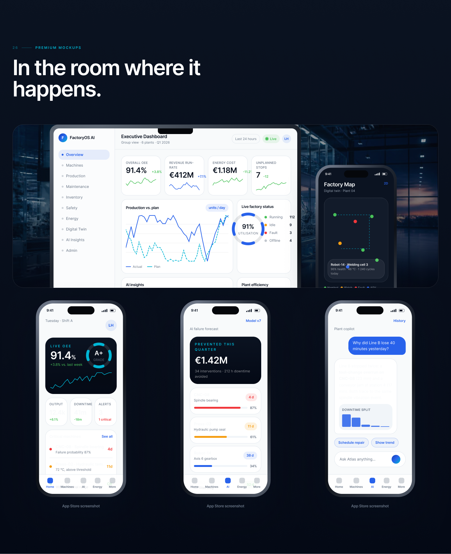 FactoryOS — Industrial IoT Platform Dashboard UI Design